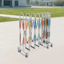 Expandable Barricade Safety Barrier w/Casters Stainless Steel Portable Barrier
