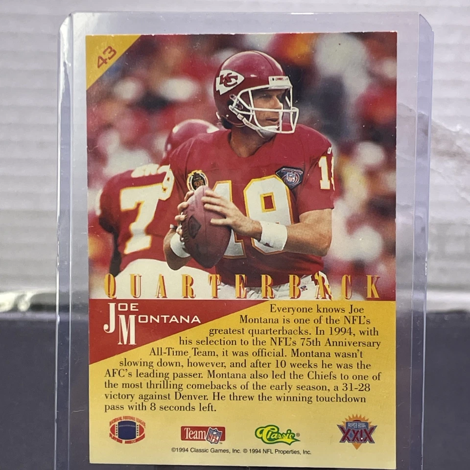 1995 Classic NFL Experience - Joe Montana #43 - Image 4 of 4