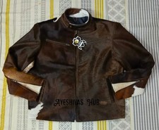 Men's Western Cowhide Jacket with Real Hair-on Pony Skin And Cow Print Jacket 63