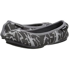 Isotoner Womens Paris Ballet Slipper Ash Geo Print LARGE 8-9 