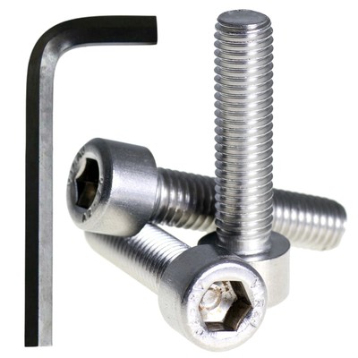 M1,6 M2 M2,5 M3 M4 M5 M6 M8 M10 M12 INNENSECHSKANTSCHRAUBEN EDELSTAHL + SECHSKANTSCHLÜSSEL