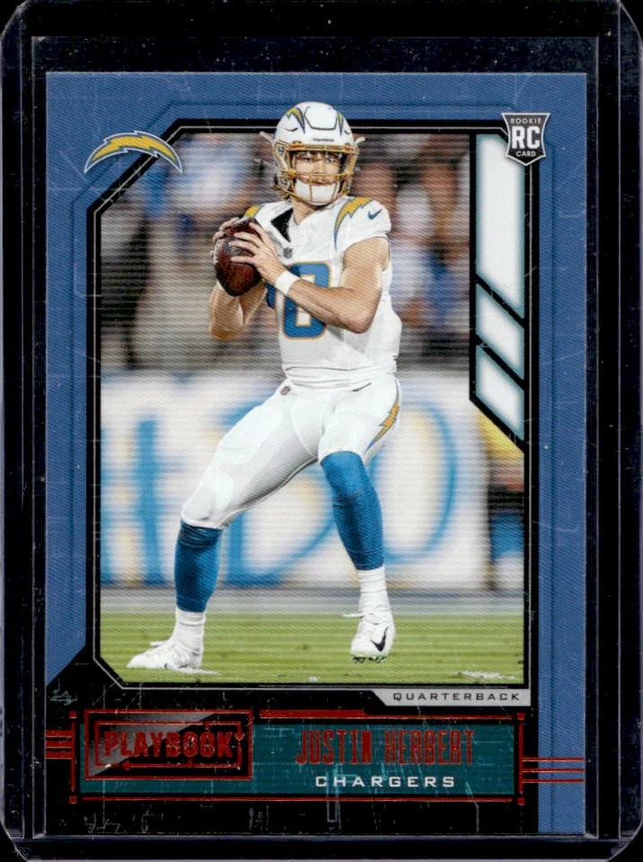 2020 Panini Playbook Justin Herbert RC Orange Rookie #103 Chargers