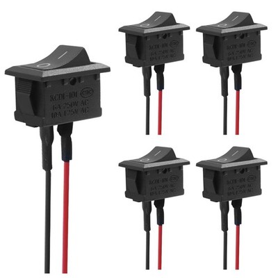 AKVIBG 5 Pack Mini Rocker Switch, ON/Off 2 Pin 2 Position SPST Toggle 5 PCS