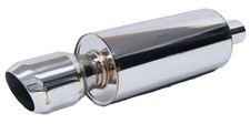Obx Stainless Universal Forza Tuning Round Muffler Slant Cut Tapered Tip 2.5 In