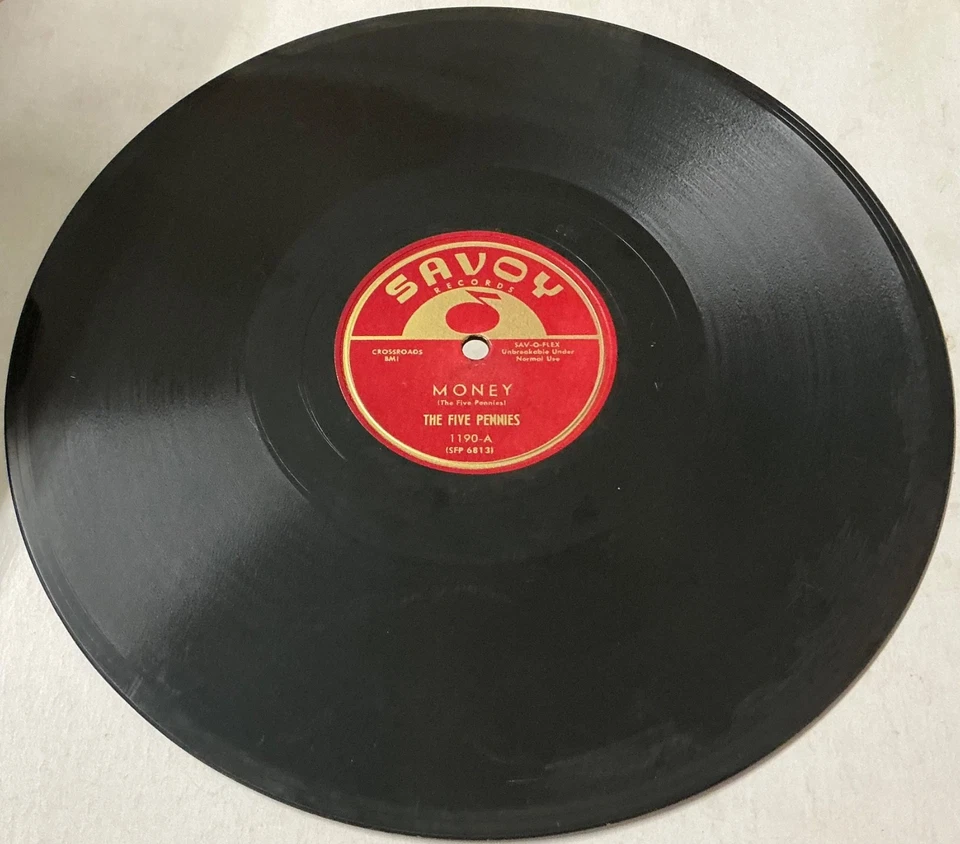 The Five Pennies 1956 DOO WOP 78 My Heart Trembles / Money SAVOY 1190 Mint- HEAR - Image 3 of 3