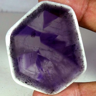 129.95Cts 100% Natural Excellent Amethyst Slice Gemstone Fancy Cab 40x 51x 07mm