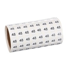 0.4" Small Round Number Stickers Roll, 1000 Pcs Circle Labels, Black Number 48