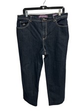 Gloria Vanderbilt 16 Amanda Capri Jeans Dark Wash Stretch Timeless Heritage