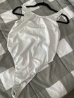 White Nylon-Spandex Thong Bodysuit, Size XL — photo 6