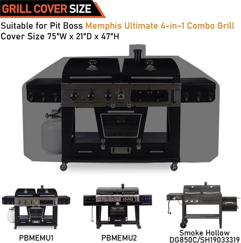 Grill Cover for Pit Boss Memphis Grill Cover Waterproof Smoke Hollow 4-in-1 G...