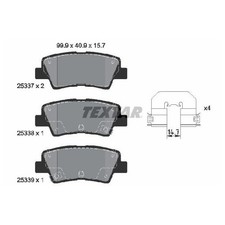 Satz Bremsbeläge 24080447 Bremsklötze hinten für Hyundai Elantra 6 AD I10 2 B