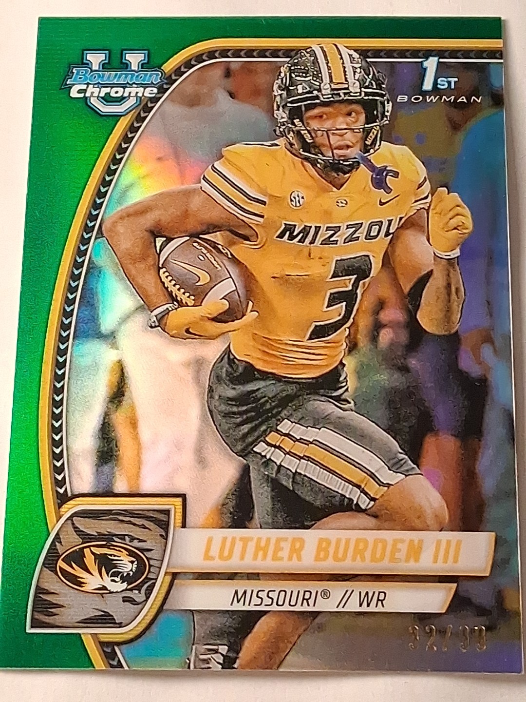 2024 Bowman University Chrome - Luther Burden #123 Green Refractor /99 (RC)