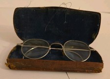 Antique Wire Rim Eyeglasses w/ Cable Temples  Original Case Pre-1920 Vintage