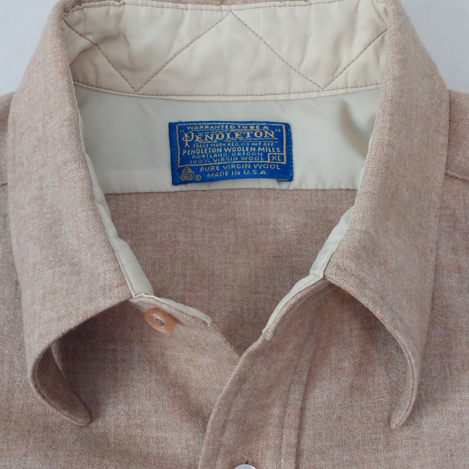 Vintage Pendleton Lightweight Virgin Wool Tan Shi… - image 2