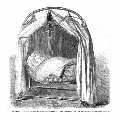 DEUTSCHLAND Säugling Prinz von Preußen bei Berlin - antiker Druck 1859
