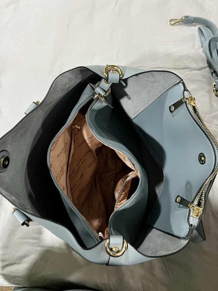 Marc New York Leather Tote Bag with Dual Handles Blue - Image 2 of 4