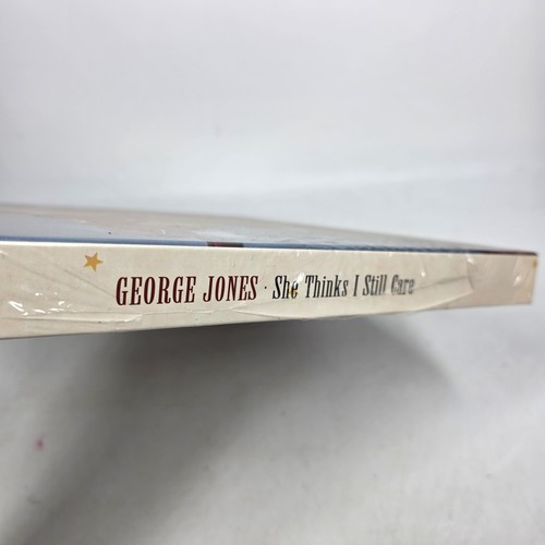 George Jones Lot- A Good Year For The Roses Music She Thinks I Care - New Sealed - Foto 4 di 8