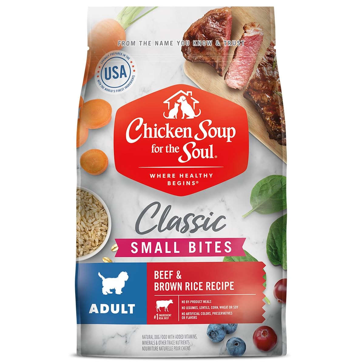 Chicken Soup for the Soul Small Bites Adult Dry Dog Food, Real Meat Recipe