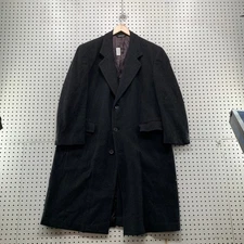 Vintage Christian Dior MONSIEUR Wool Coat Mens 46-48 Black 100% Pure Wool USA