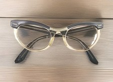 Bausch  Lomb Eyeglasses Woman Silver  Black B L Horn Rim Cat Eye Bifocal Lens