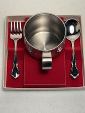 Oneida Deluxe CHATEAU 18/10 Stainless Steel 3-Piece Infant Set NIB