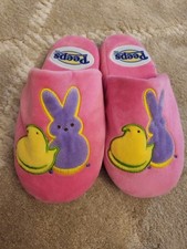 Youth Peeps Brand Pink Easter House Slippers Gripper Medium US 13-1