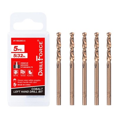 5 PCS 5/32 Inch M35 Cobalt Left Hand Reverse Twist Drill Bits Extractor Set