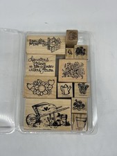 Lot Of 12 Rubber Stamps Stampin Up 1994 DOTS PSK Flowers Gardening
