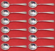 Old Maryland Plain by Kirk Sterling Silver Cream Soup Spoon Set of 12 pcs 6 1/4"