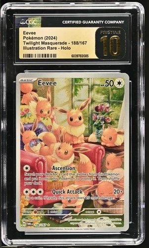 CGC 10 Pokemon TCG 2024 Twilight Masquerade #188/167 Eevee PRISTINE