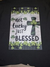 St Patrick s Day Not Lucky Just Blessed Garden Flag 12 x18