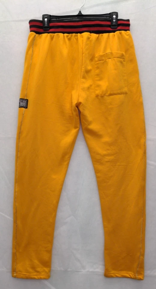 Vintage BKX Ricky Singh Fleece Men’s Pants Joggers Yellow Drawstring Y2K XL - Image 2 of 4