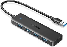 Ultra-Slim 4-Port USB 3.0 Hub for Effortless Connectivity Fast Transfer