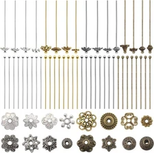 TOAOB 256pcs Head Pins for Jewelry Making Silver/Gold/Platinum/Antique Bronze 