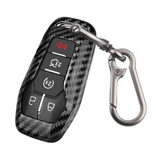 QBUC for Ford Key fob Cover,Carbon Fiber Car Unisex, Black Carbon