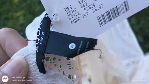 Costume da bagno copricostume donna Aqua Swim nuovo con etichetta taglia M bianco spiaggia vacanza crociera - Foto 15 di 18