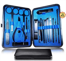 18-in-1 Stainless Steel Pedicure Manicure Set – Professional Grooming Kit-USA