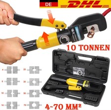 Hydraulische Presszange 4-70 mm² Quetschzange Kabelschuhe Pressbacken 10 Ton DHL