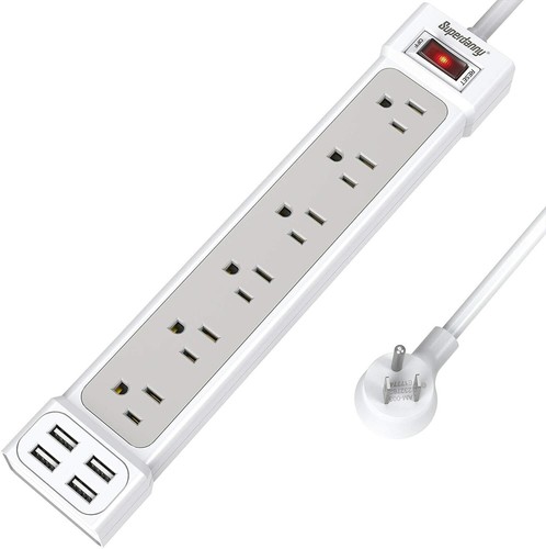 Tiras de alimentación y protectores contra sobretensiones con 6 enchufes de salida de CA 4 puertos USB montables en pared - Imagen 15 de 15