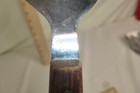 Vintage Salad Serving Spoon Wood Handle Stainless Japan MCM 11.5" Riveted Brown — photo 6