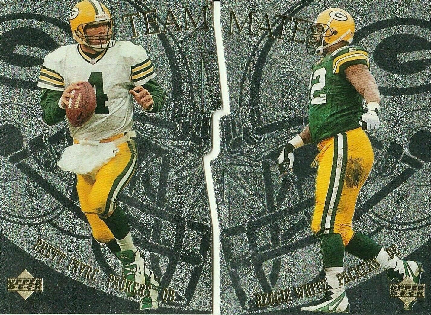 1997 Upper Deck Team Mates Brett Favre/Reggie White (2 Card Set) Packers!