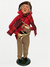 Vintage BYERS CHOICE The Carolers MAN WITH FRENCH HORN 1992, Ltd Ed #1/100