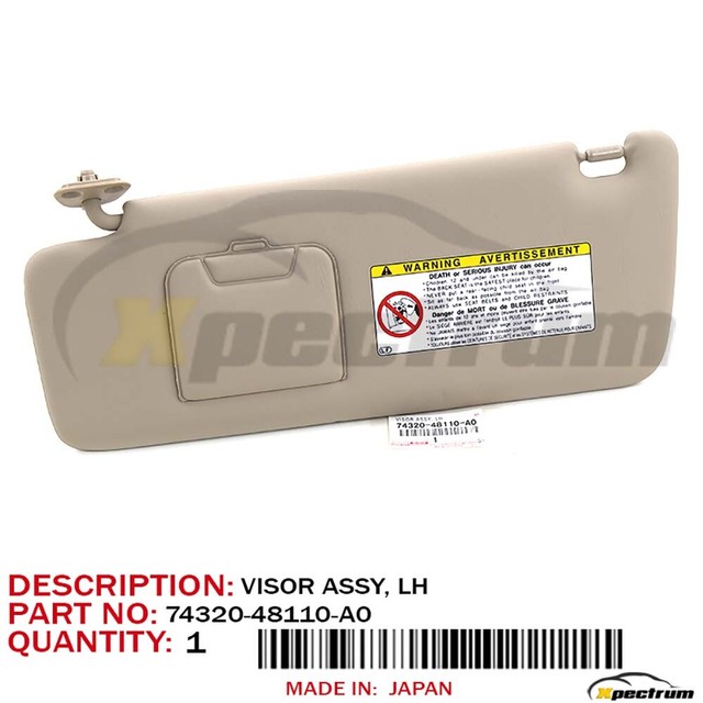 TOYOTA HIGHLANDER FACTORY OEM 7432048110A0 (LH) IVORY SUN VISOR W/ SUNROOF eBay