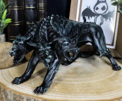 EBROS GIFT Three Headed Cerberus Statue Figurine Hades Guardian Fantasy 7.75" Long Decor