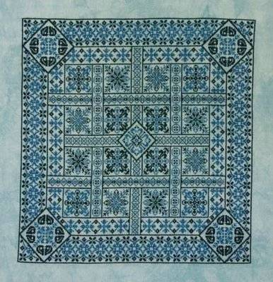 Shades Of Turquoise Needlework Chart & 7 Dinky Dyes Silk Thread Sks-Northern
