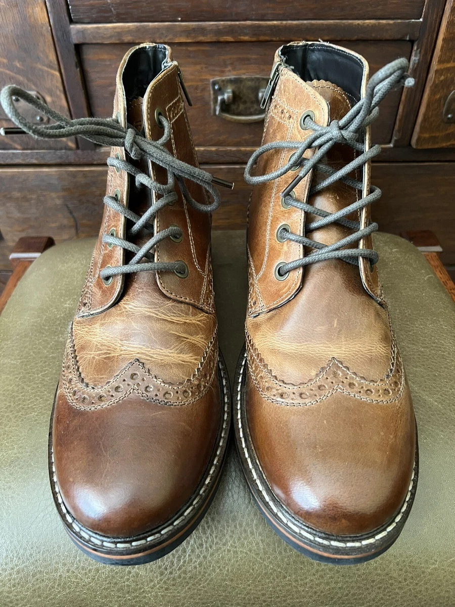 CREVO Men s Brown Leather SPEAK EASIER Chukka Boots Size 12 Chestnut CV1675 225