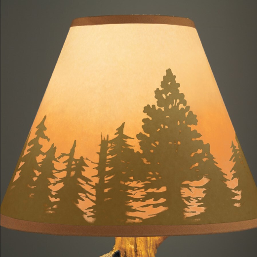 Rustic Bear Table Desk Nightstand Lamp Light Woodland Cabin Lodge