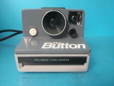 AWESOME VINTAGE POLAROID THE BUTTON SX-70 INSTANT FILM LAND CAMERA WITH STRAP