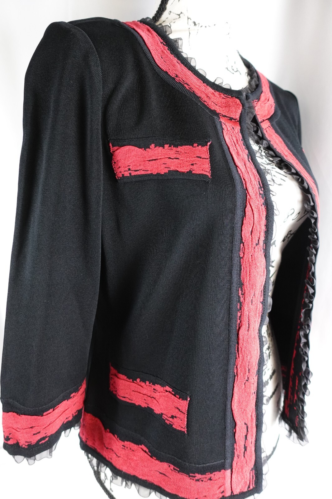 Ming Wang Womens Hook Loop Blazer Jacket Size Med… - image 10