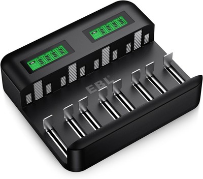 EBL Battery Charger 8x with LCD Screen